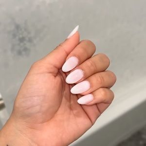 Handmade Custom Milky White Press Ons